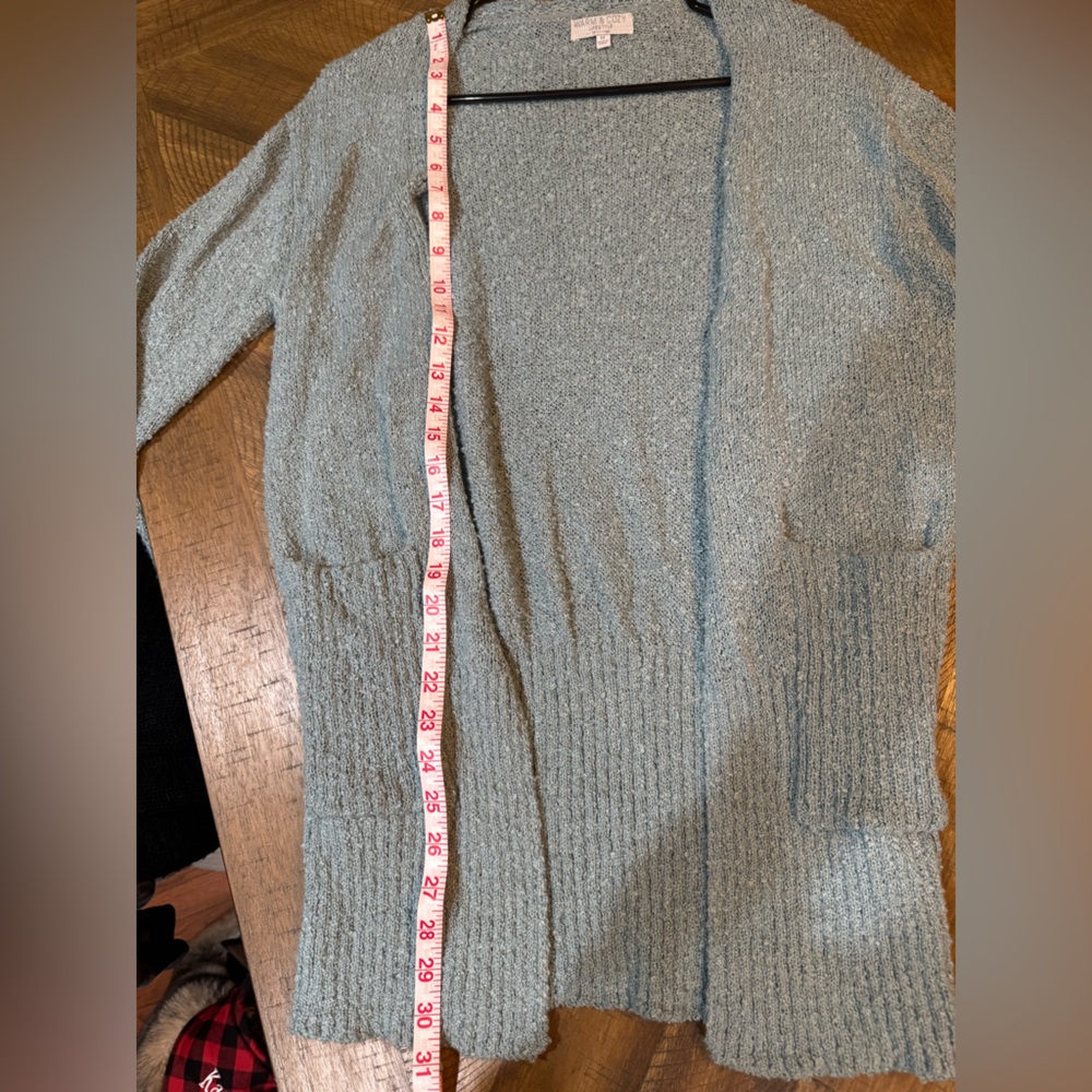 Women’s Warm & Cozy Lifestyle By Poof Open Front Knit Cardigan Sweater Medium - Picture 4 of 10